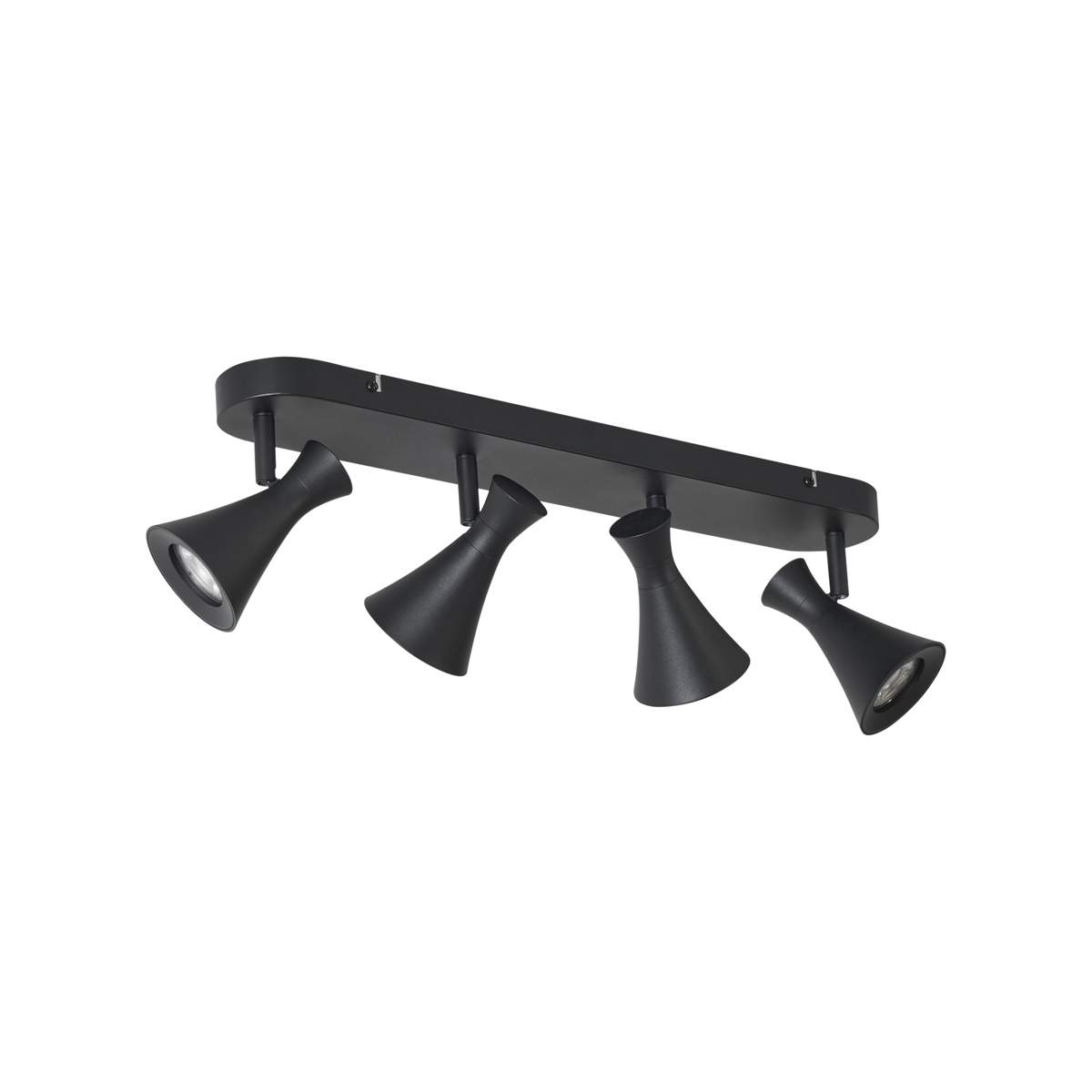 Foco de techo moderno negro 4 luces giratorio e inclinable - Triangle