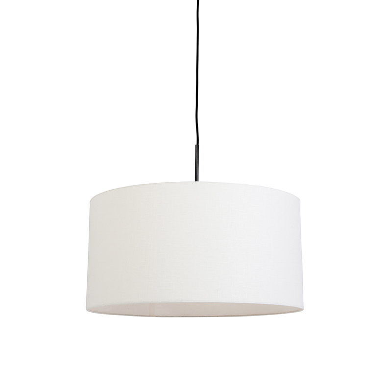 Lámpara colgante moderna negra con pantalla blanca 50 cm - Combi 1