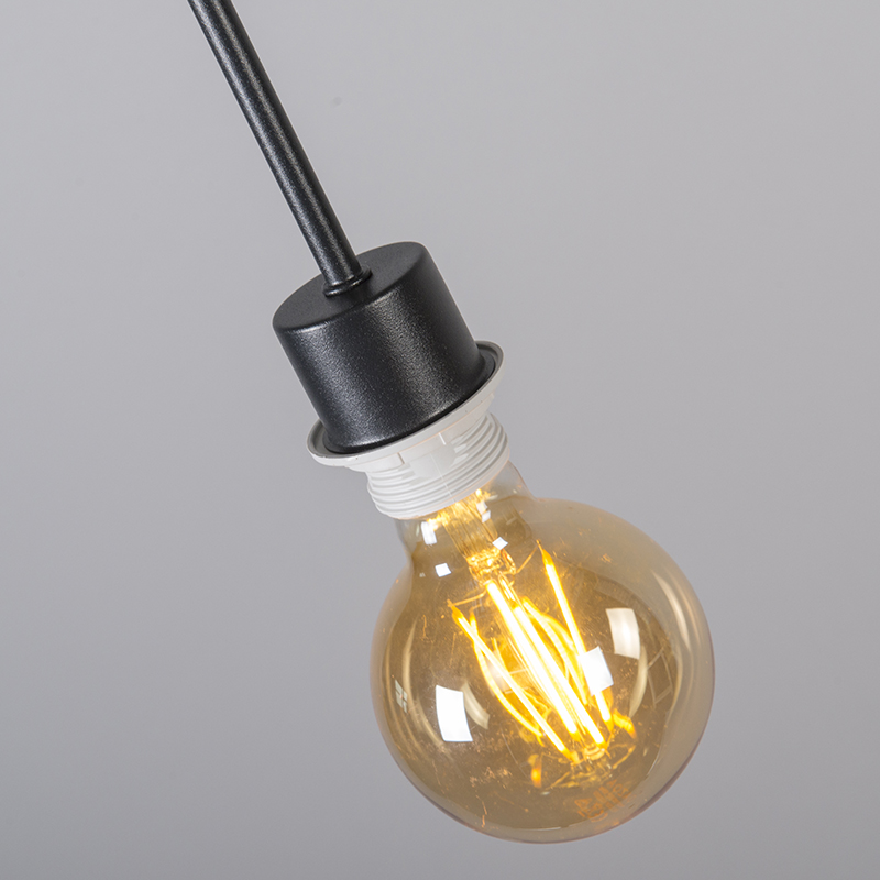 Modern Pendant Light Black with 45cm White Lampshade - Combi 1