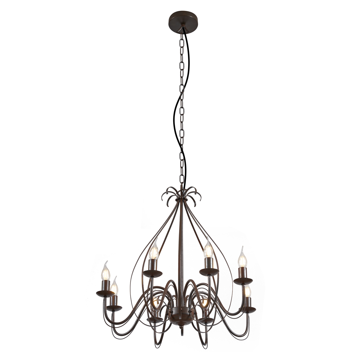 Lustre classique marron rouille à 8 lumières - Giuseppe
