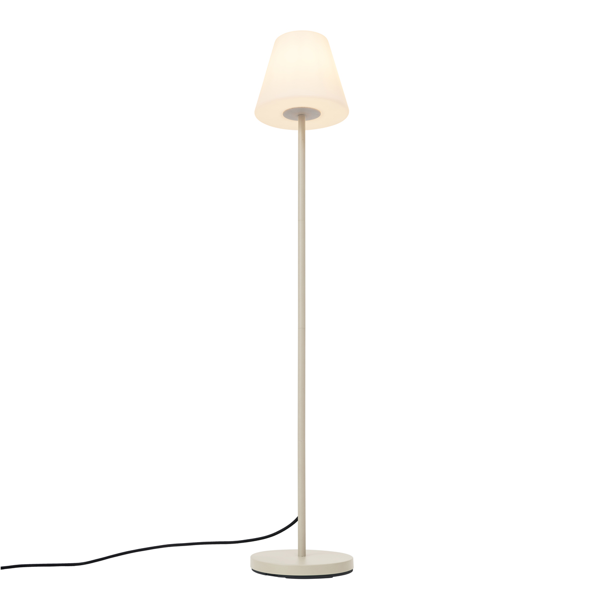 Lámpara de pie para exterior beige con pantalla blanca IP65 - Virginia