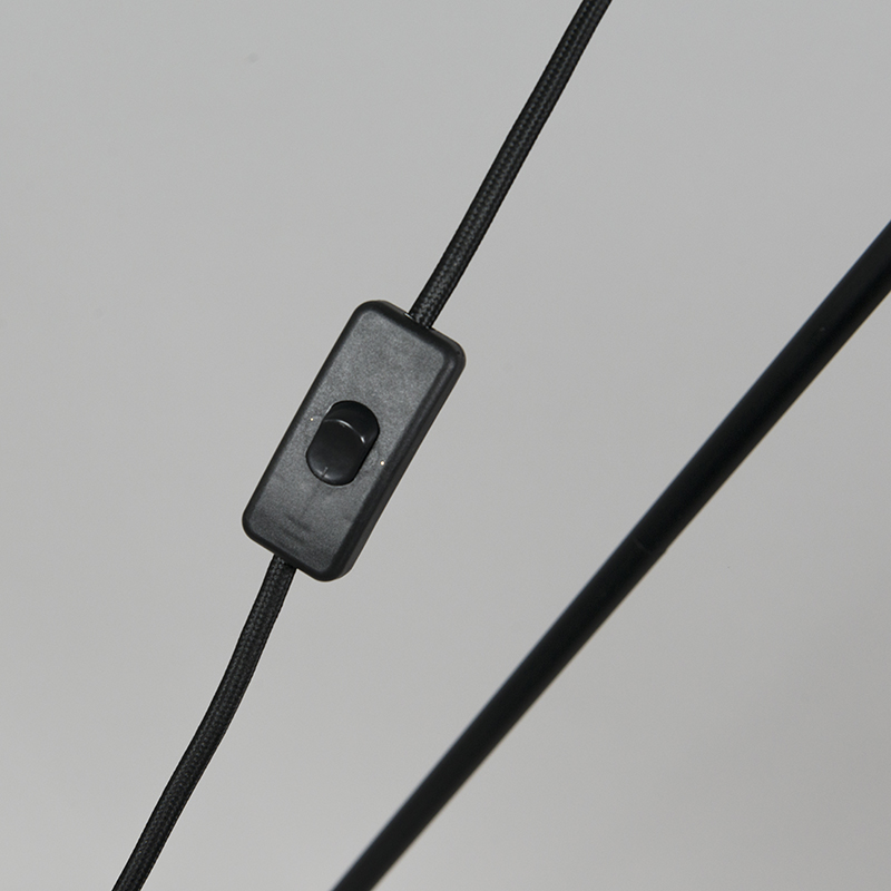 Lámpara de pie industrial trípode negro con dorado - MAGNA Basic 25