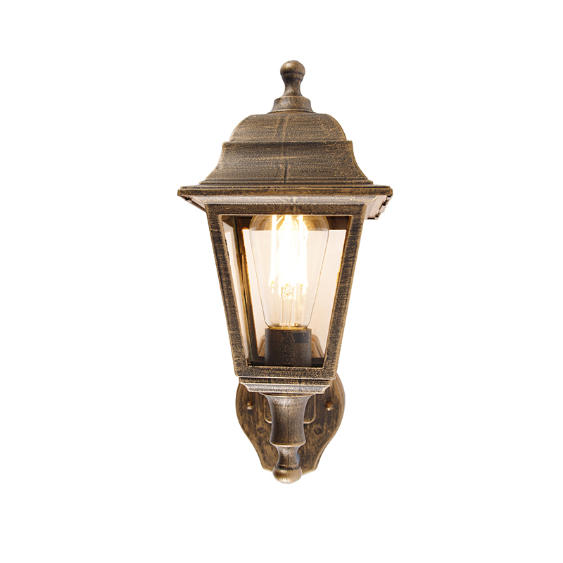 Lampada da parete antica dorata IP44 con sensore di movimento - Capital