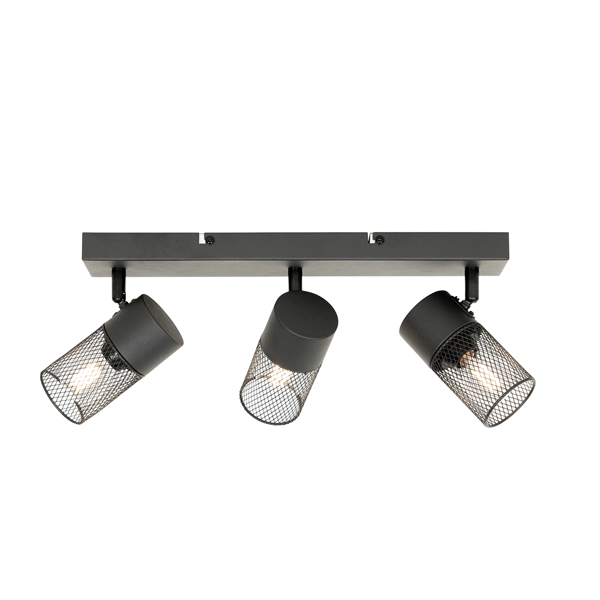Faretto da soffitto industriale nero 3 luci orientabile - Jim