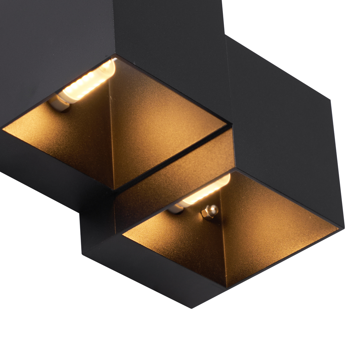 Lámpara de pared moderna negra 2 luces - Transfer Double