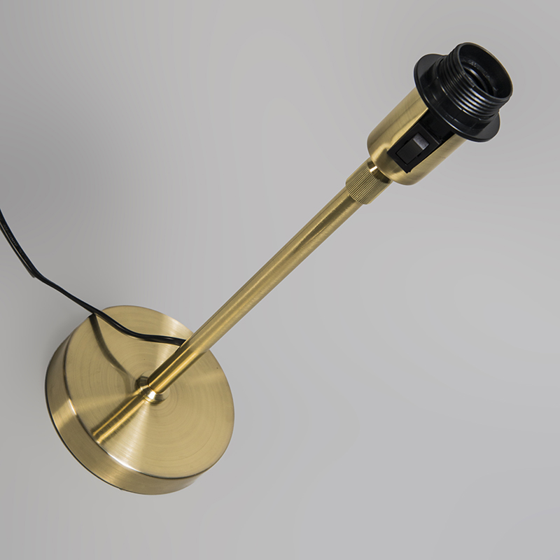 Lampada da tavolo oro/ottone con paralume bianco 25 cm regolabile - Parte