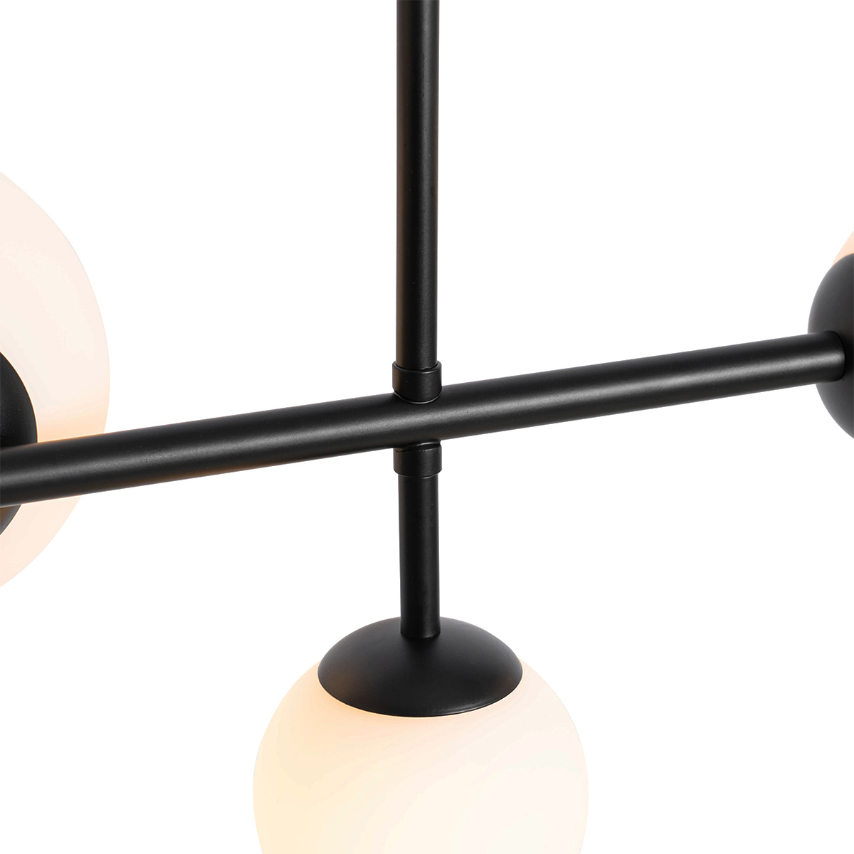 Modern Pendant Light Black with Matt Glass 6 Lights - Monaco