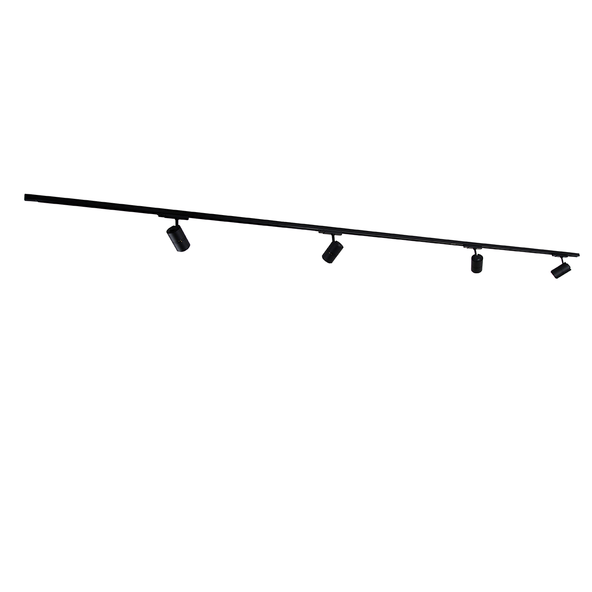 Système sur rail moderne triphasé noir avec 4 spots 3000-4000K - Ruler