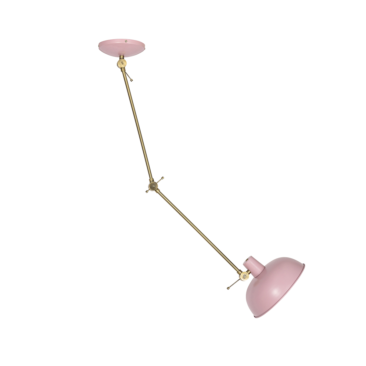 Plafoniera retrò rosa con bronzo - Milou