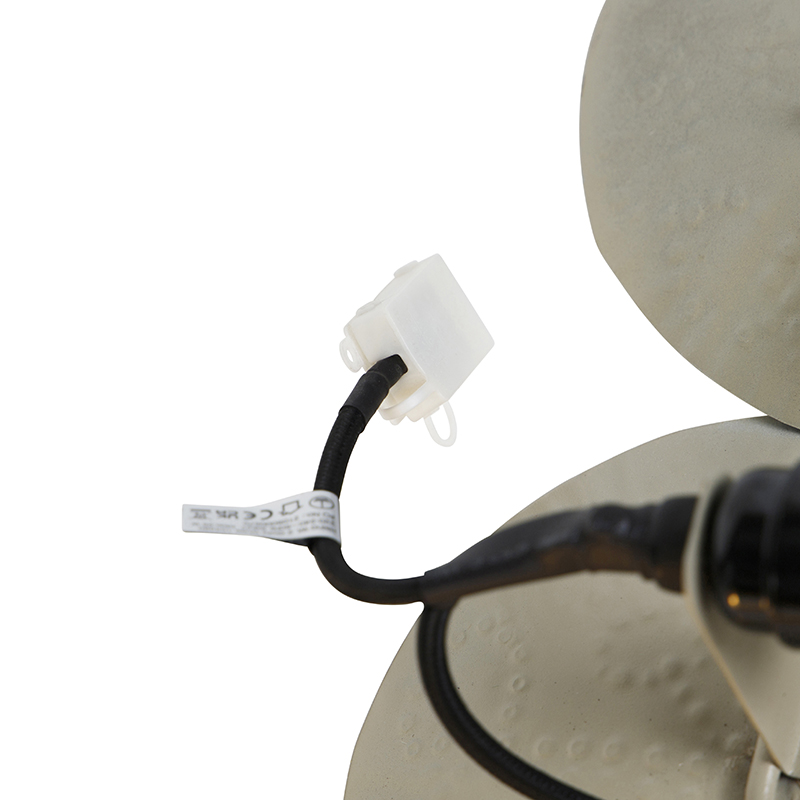 Lampada da parete decorativa orientale oro con bianco 2 luci - Hikina
