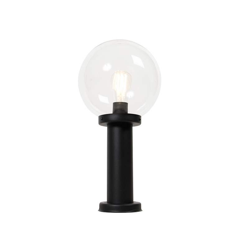 Lampe d'extérieur sur pied noire avec boule transparente 50 cm IP44 - Sfera