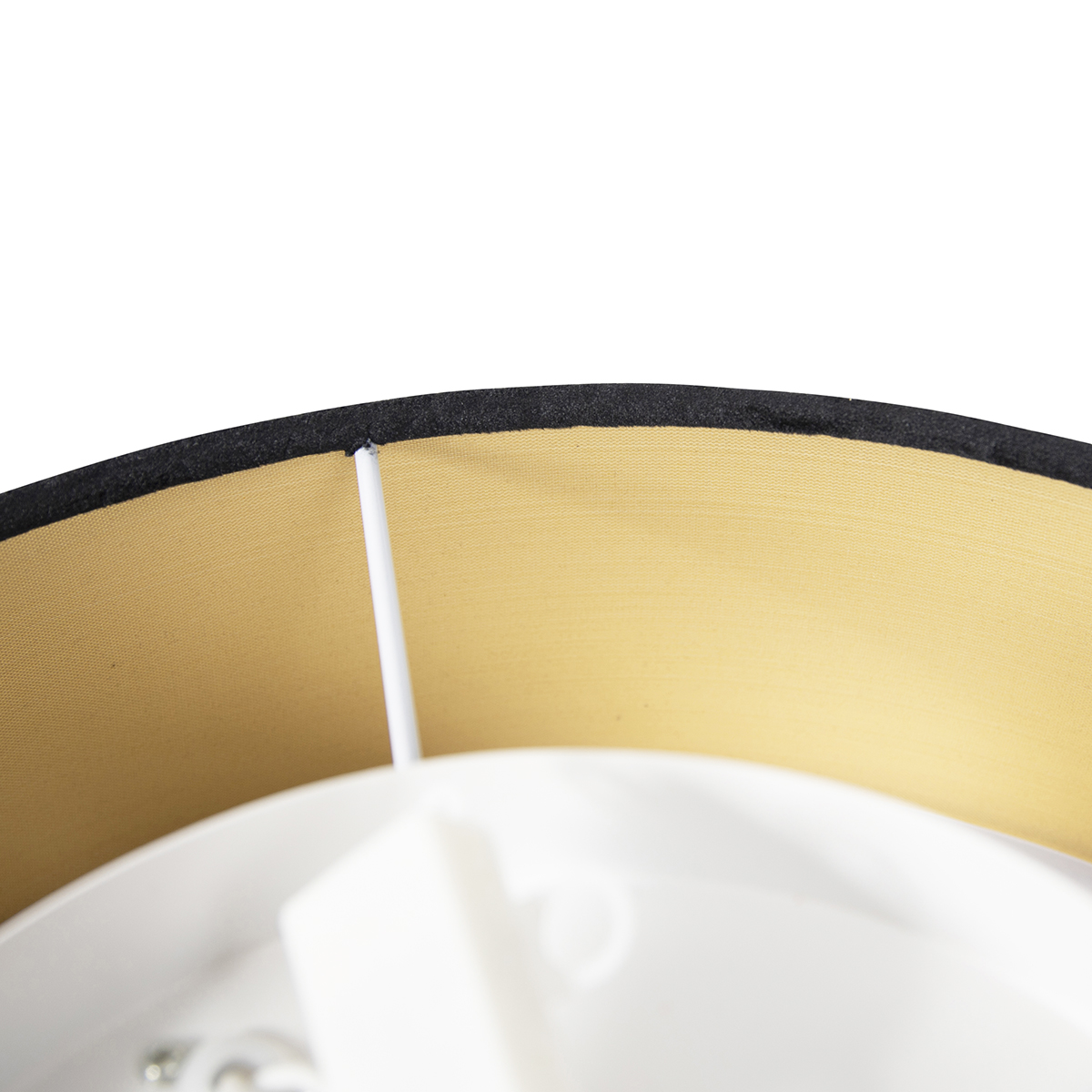 Modern Ceiling Light Black 40 cm with Gold Interior - Drum