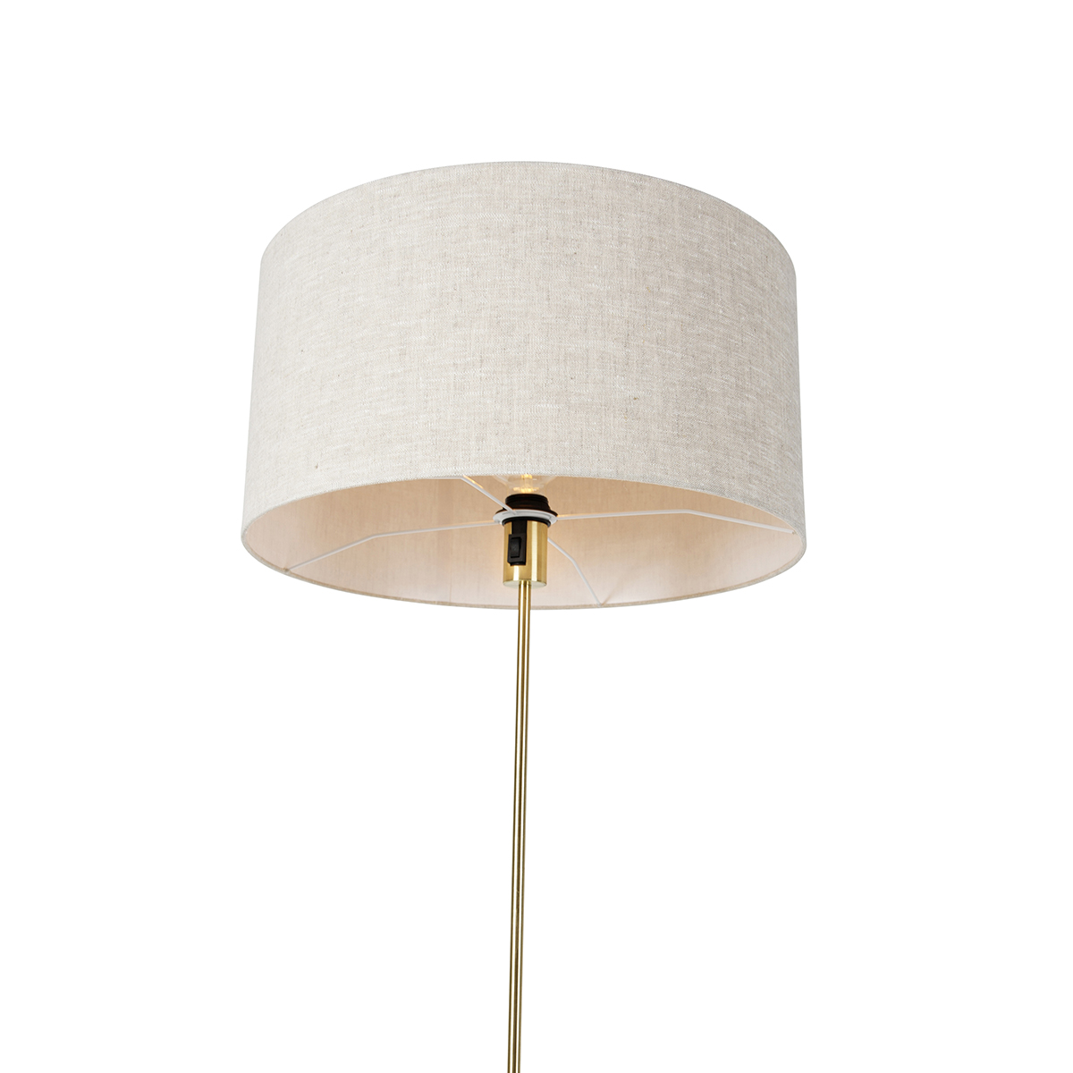 Lampadaire réglable doré avec abat-jour gris clair 50 cm - Parte