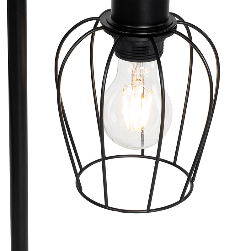 Rustic Table Lamp Black with Wood - Stronk