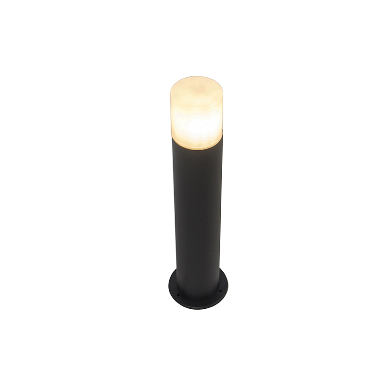 Lampe d'extérieur noire avec abat-jour blanc opale 50 cm - Odense