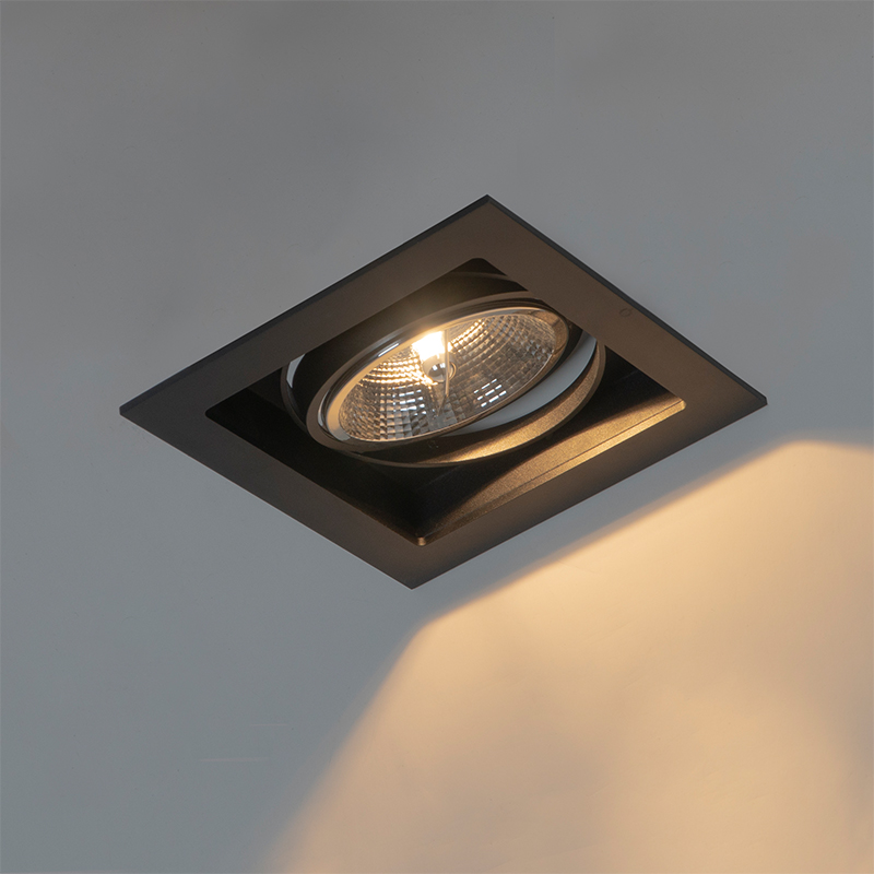 Modern Recessed Spotlight Black 18 cm Adjustable - Artemis 111