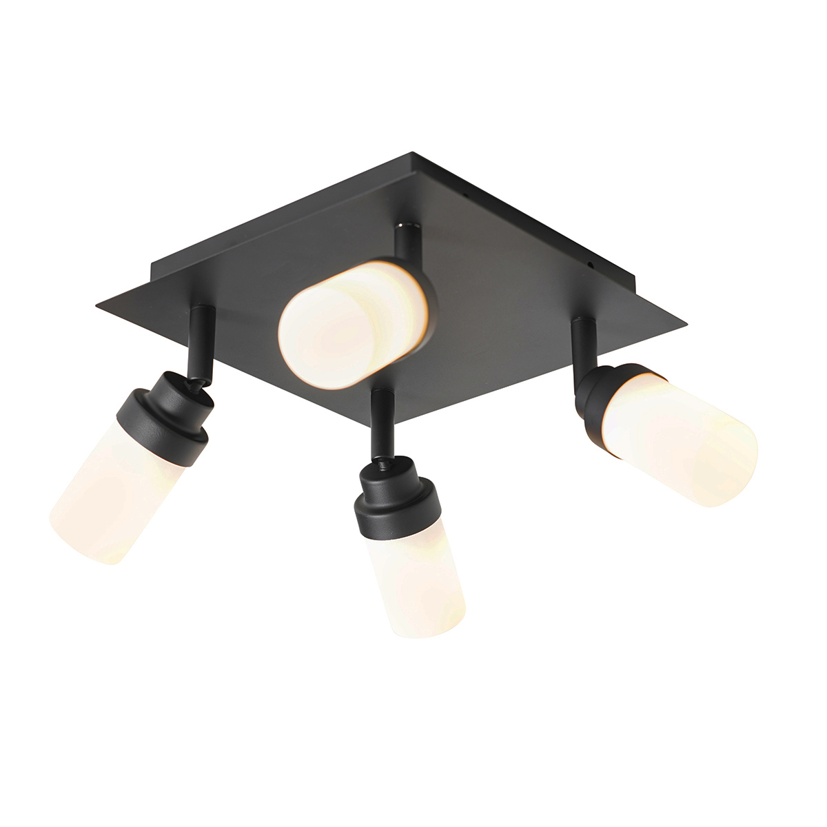 Faretto da bagno moderno nero 4 luci IP44 - Japie