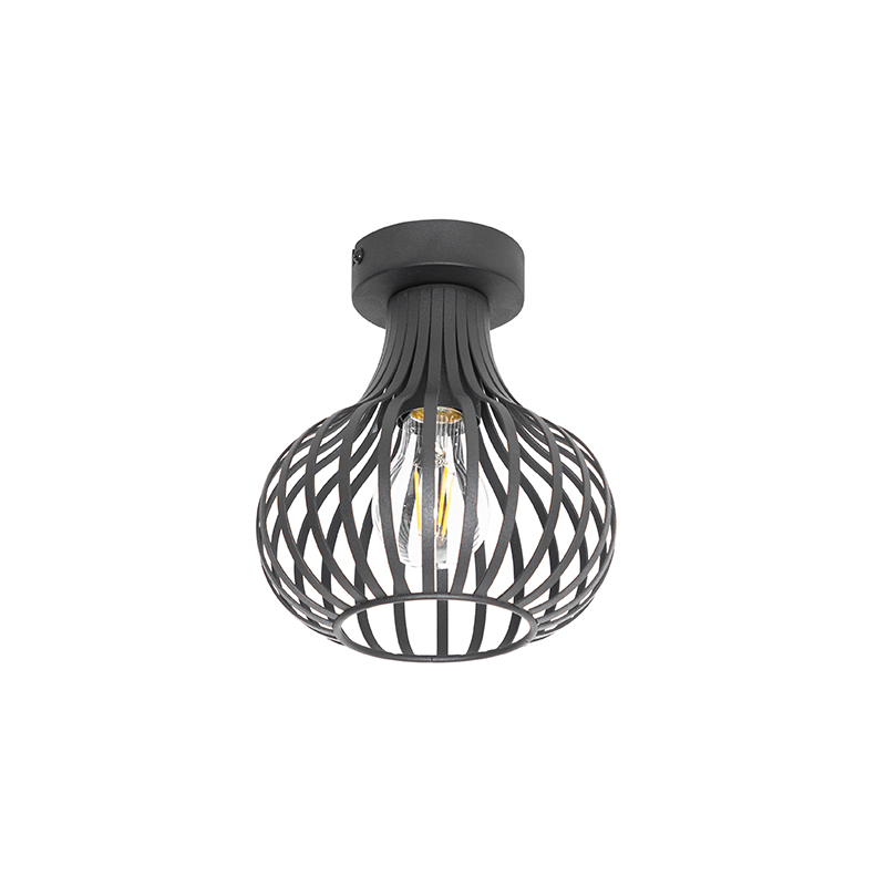 Modern Ceiling Light Black 18 cm - Saffira