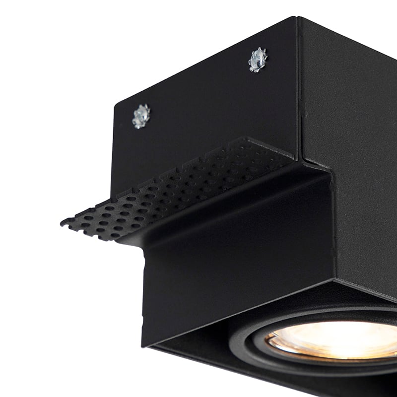 Modern smart recessed spot black trimless incl. 3 GU10 Wifi - Oneon 3