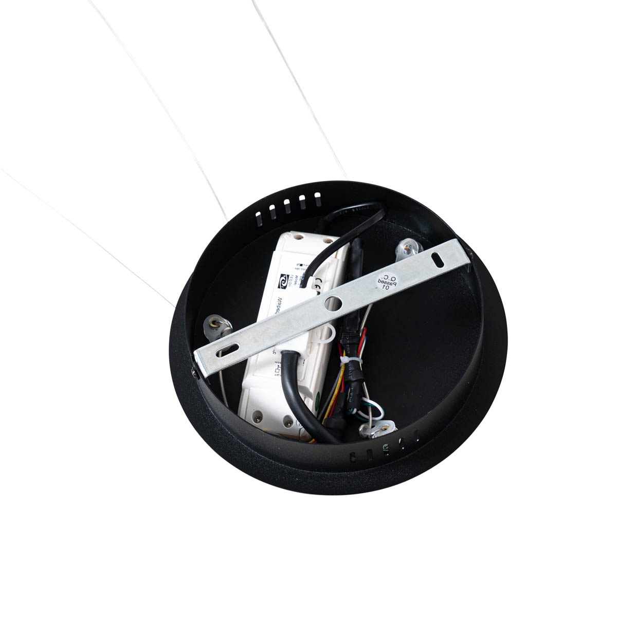 Lámpara colgante inteligente negra 80 cm con LED y RGBW - Girello
