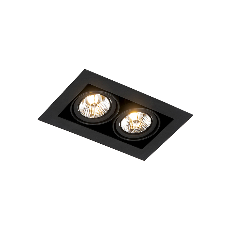 Foco empotrable inteligente negro 2-luces orientable incl. 2 Wifi GU10 70mm - Oneon 70