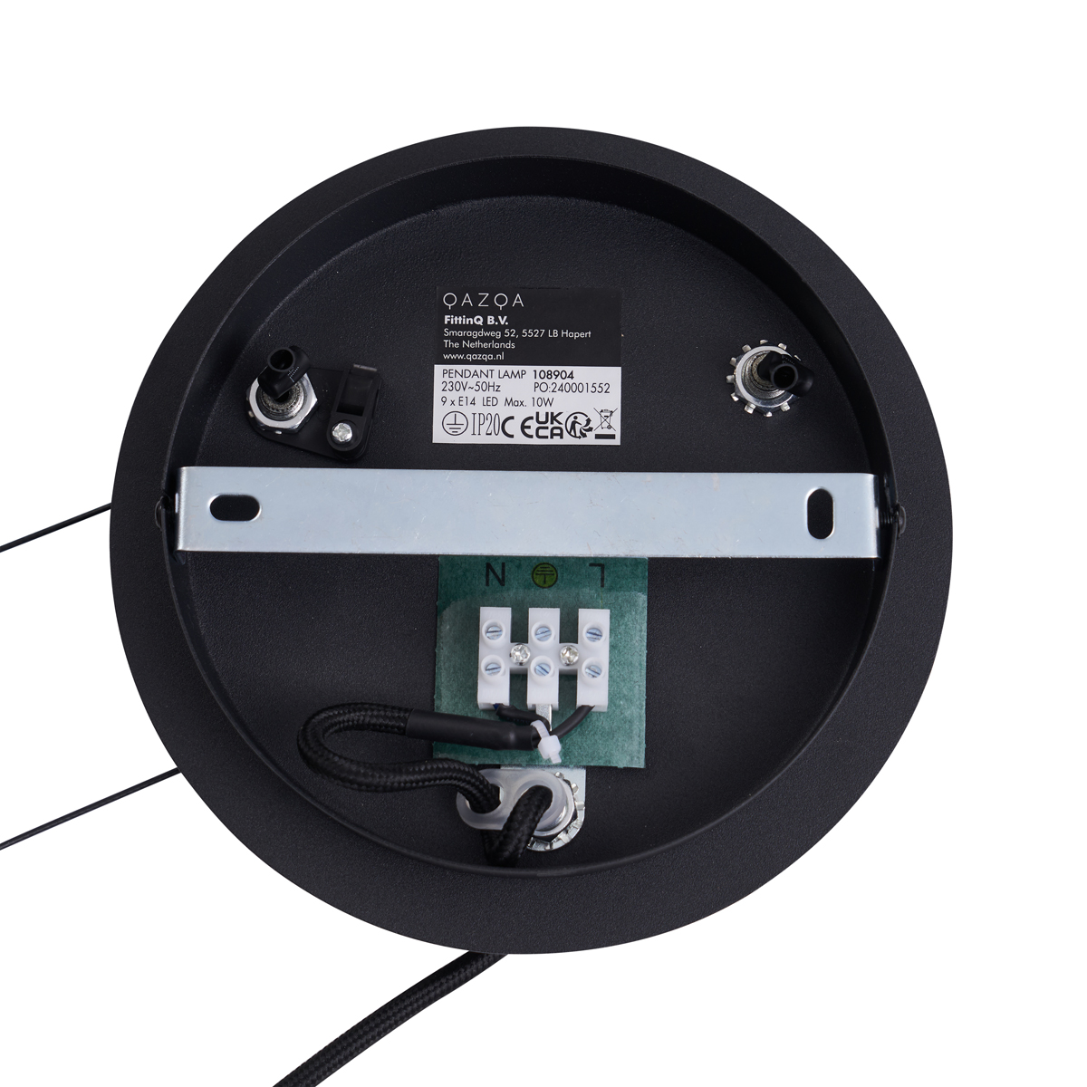 Lámpara colgante industrial negra de 9 luces - Knight
