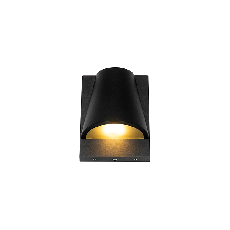 Aplique de pared exterior negro IP44 con sensor crepuscular - Femke
