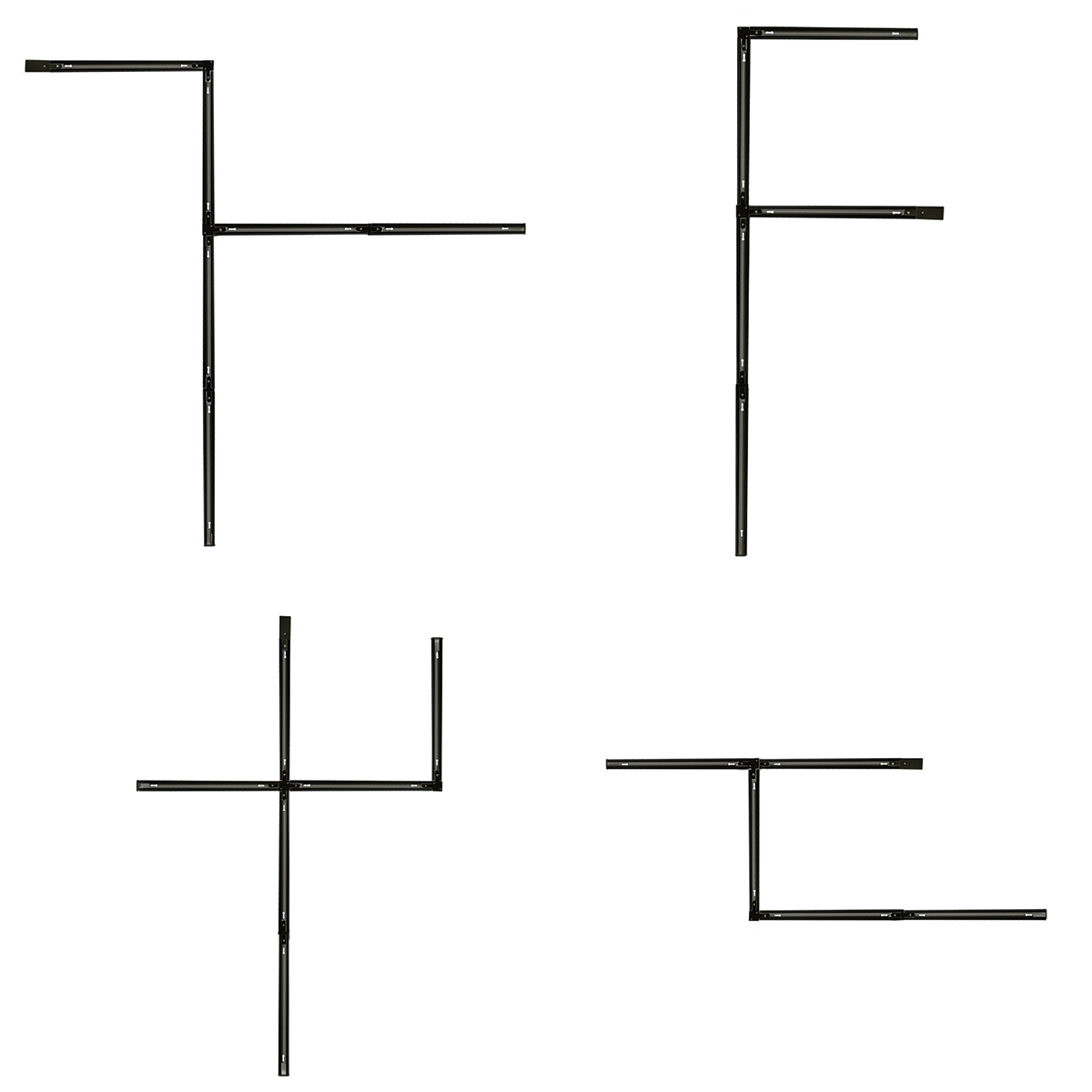 Sistema de iluminación de riel moderno con 5 focos negro 1-Fase - Iconic Mark