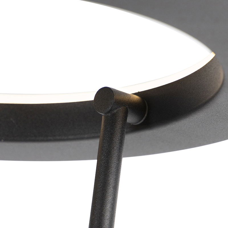 Modern Floor Lamp Black Incl. LED with Reading Arm - Divine