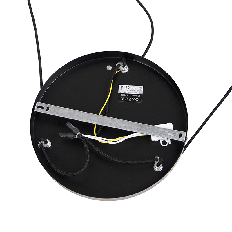 QAZQA Diseño Lámpara colgante diseño negra cristal translúcido 3-luces