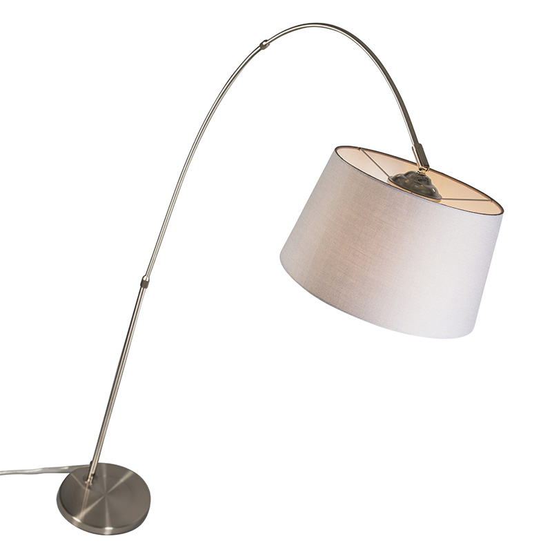 Lampada ad arco acciaio paralume grigio con lampadine smart - ARC BASIC