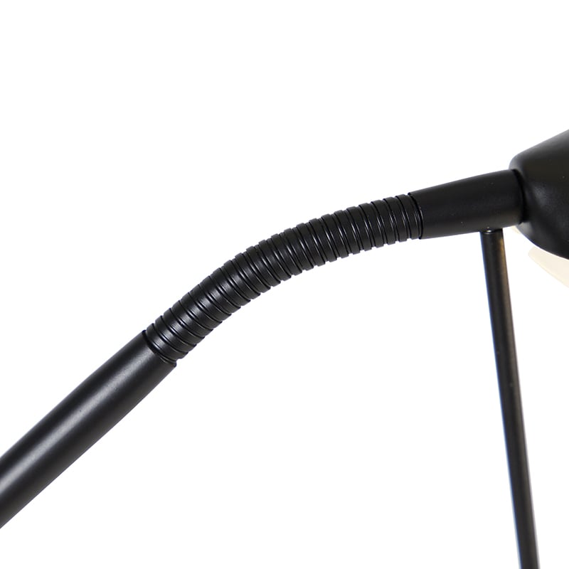 Lámpara pie negra LED y dimmer con lámpara de lectura tenue a cálida - EMPOLI