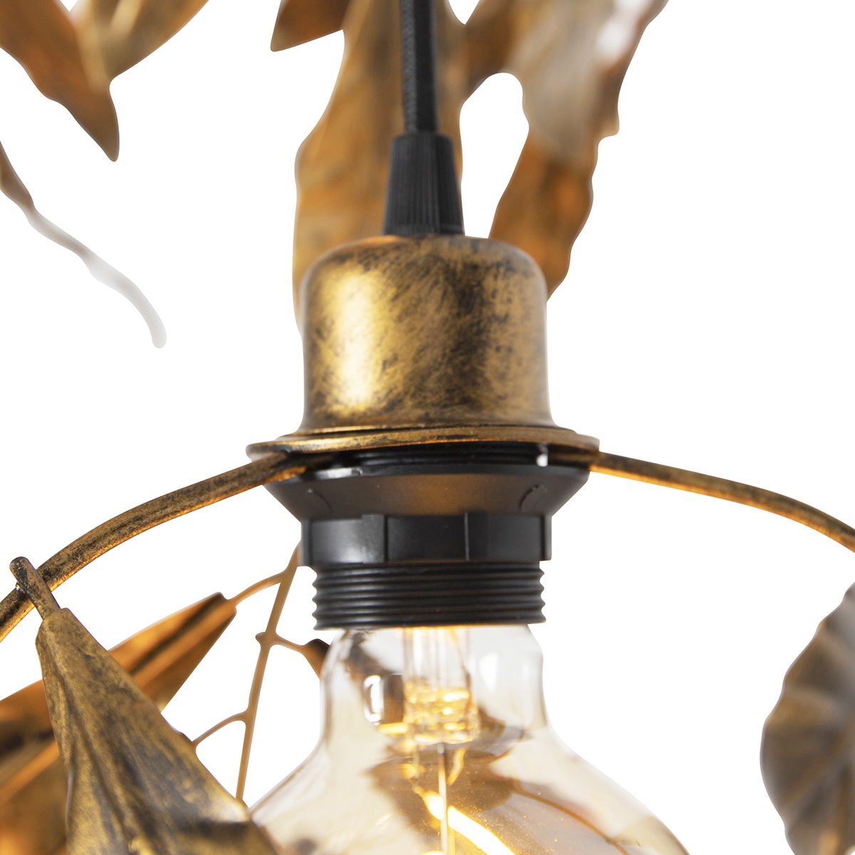 Lámpara colgante vintage oro antiguo redonda 3 luces - Linden
