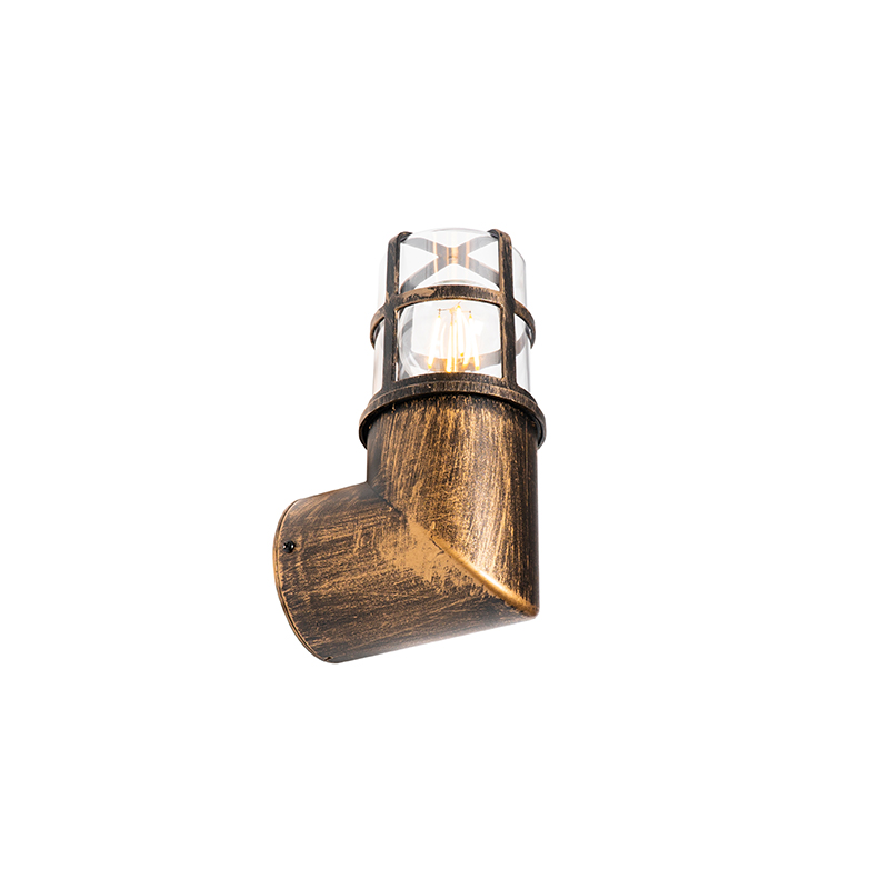 Lámpara de pared vintage para exterior oro antiguo IP54 - Kiki