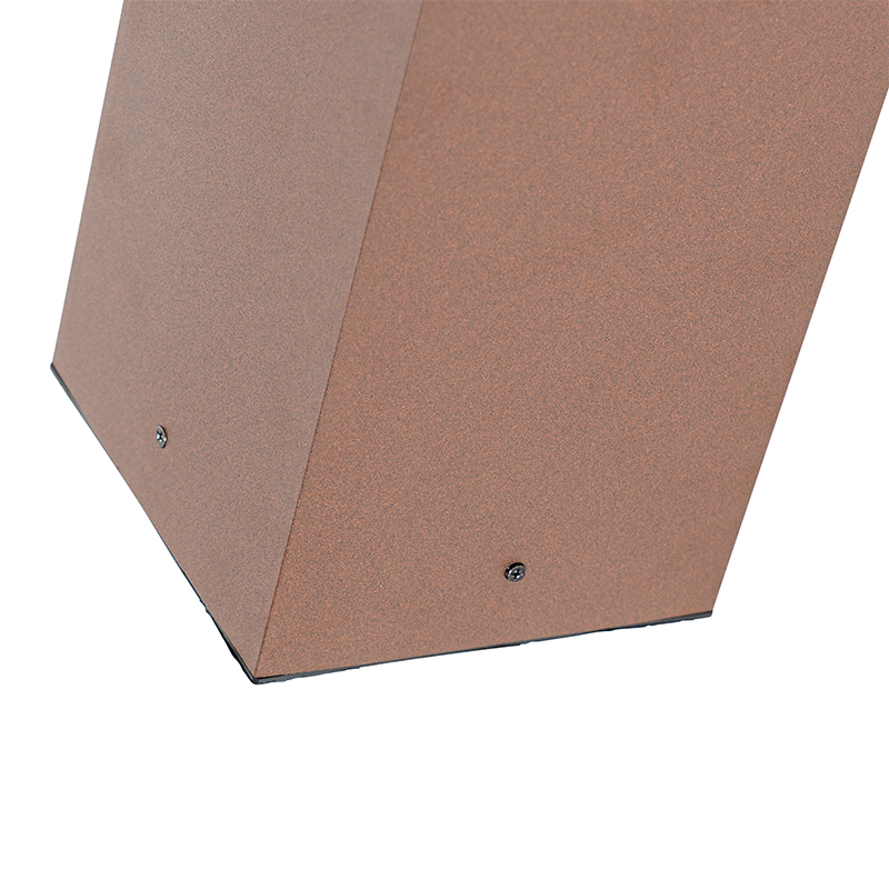 Lampe d'extérieur industrielle sur pied brun rouille 40 cm IP44 - Charlois