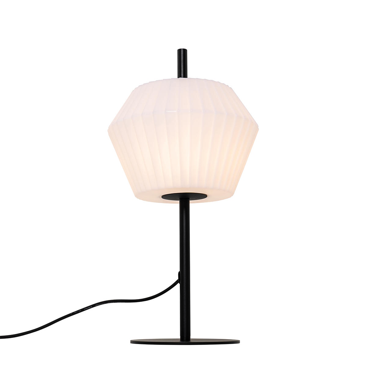 Lampada da tavolo da esterno moderna nera con paralume bianco IP44 - Robbert