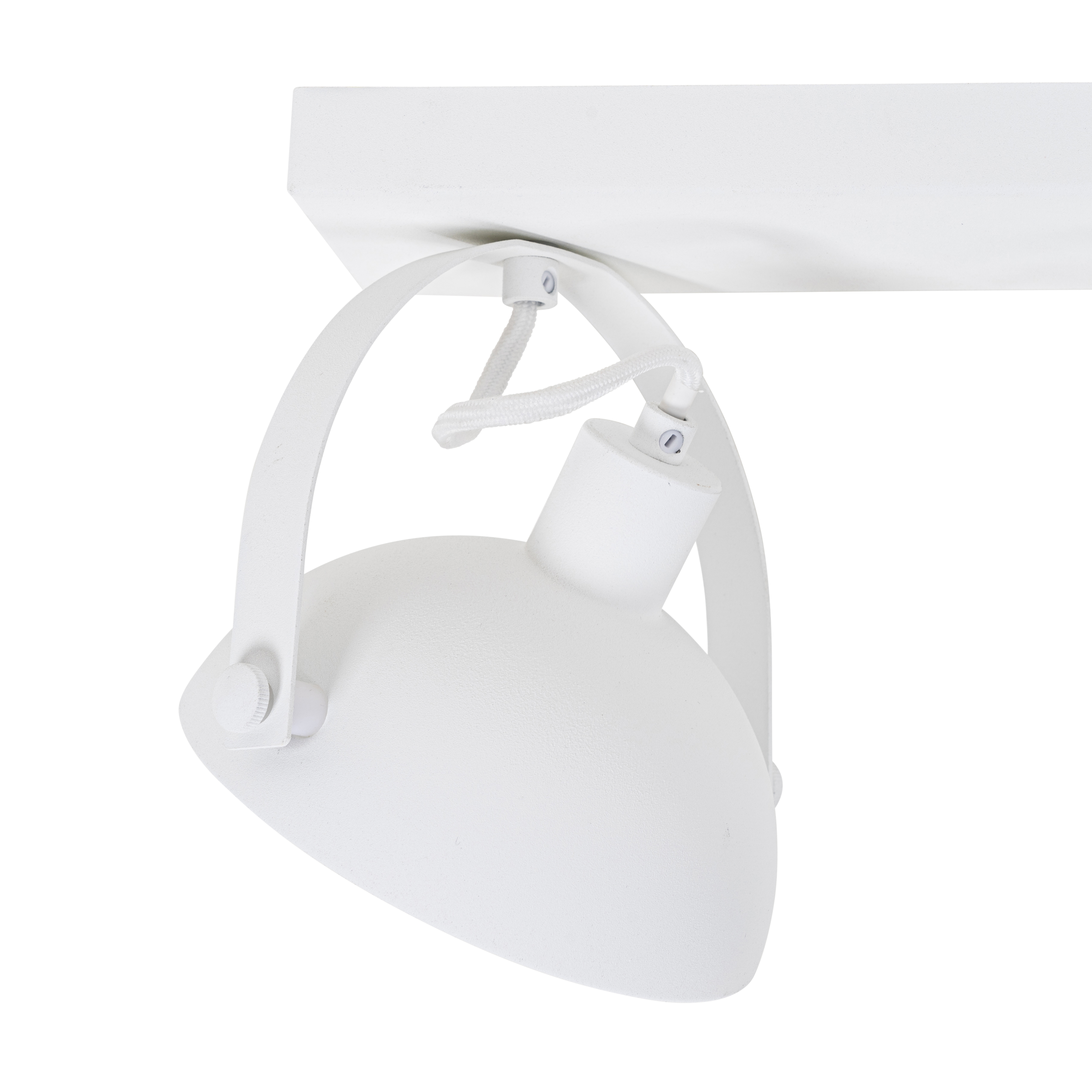 Plafonnier industriel blanc avec argent 2 lumières orientables - Magnax