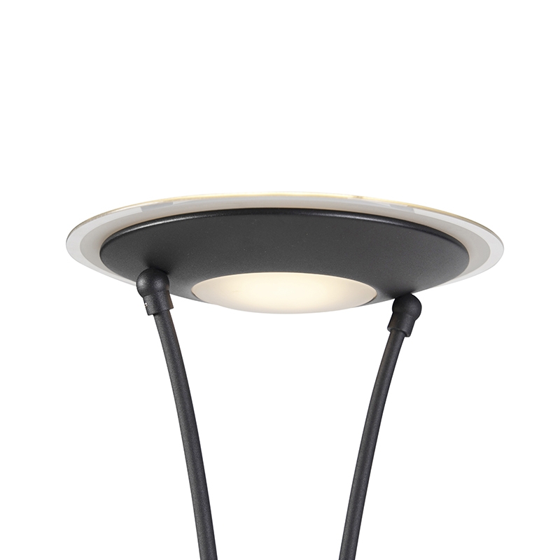 Lampada da terra nera braccio lettura LED e USB - SEVILLA