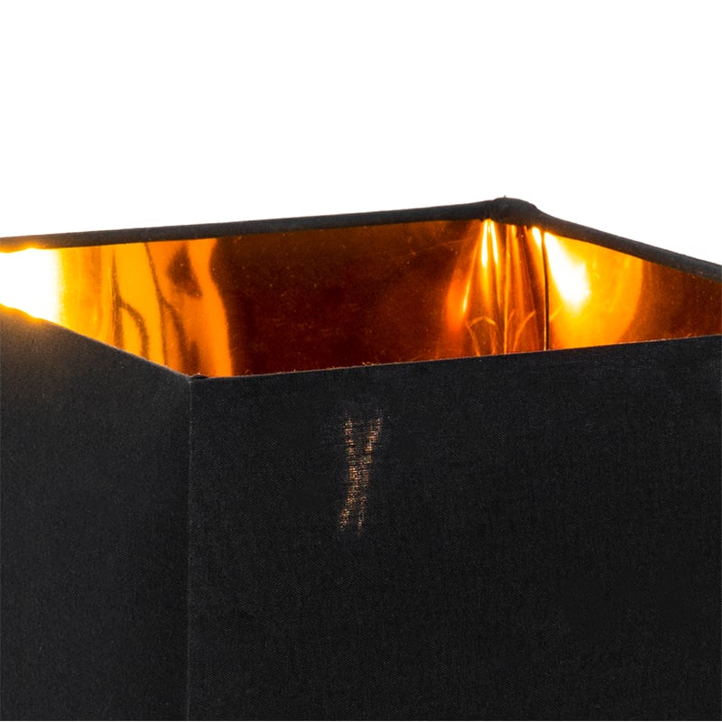 Lampada da tavolo moderna con paralume in tessuto nero con oro - VT 1