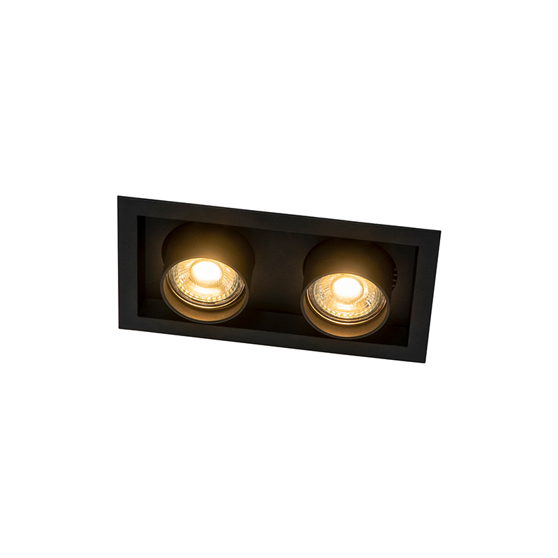 Modernes versenktes Spotschwarz verstellbar 2-Licht - Dach