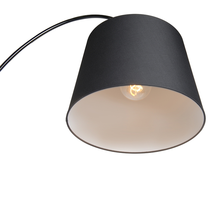 Lampadaire moderne avec abat-jour noir - Bend