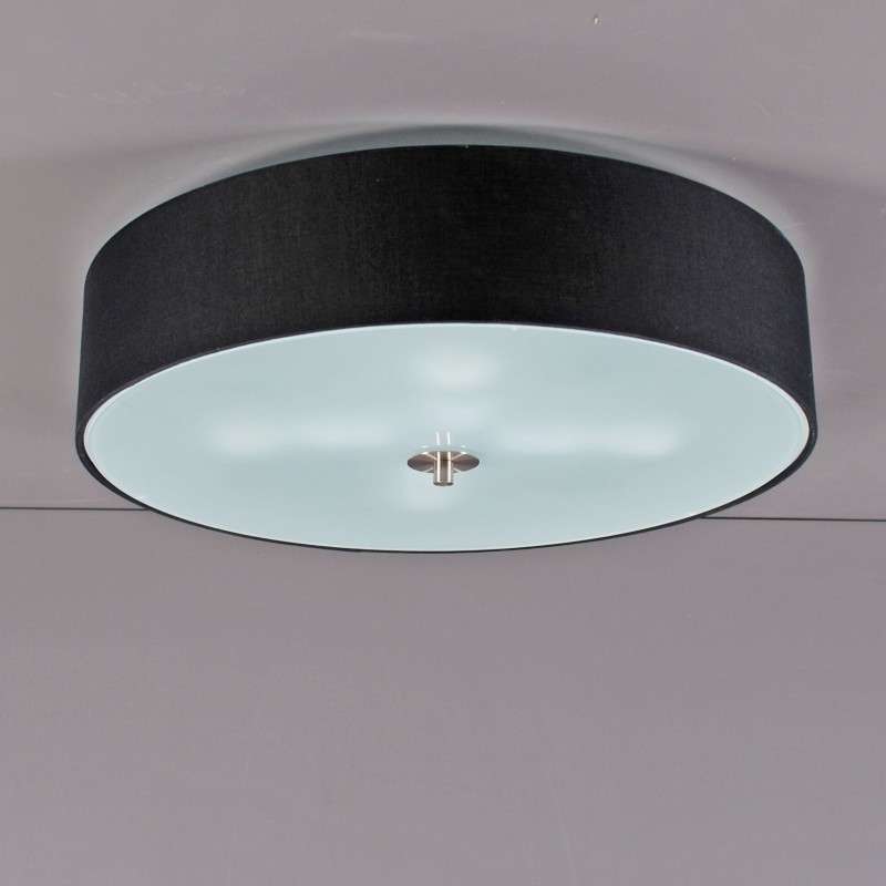 Rustic Ceiling Lamp Black 50 cm - Drum