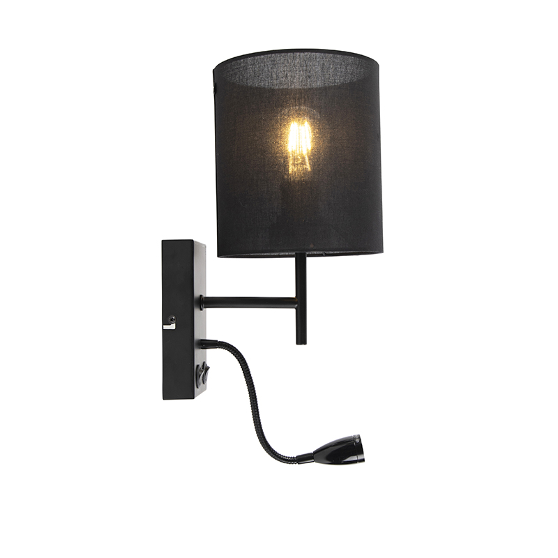 Aplique moderno negro con pantalla de algodón - Stacca