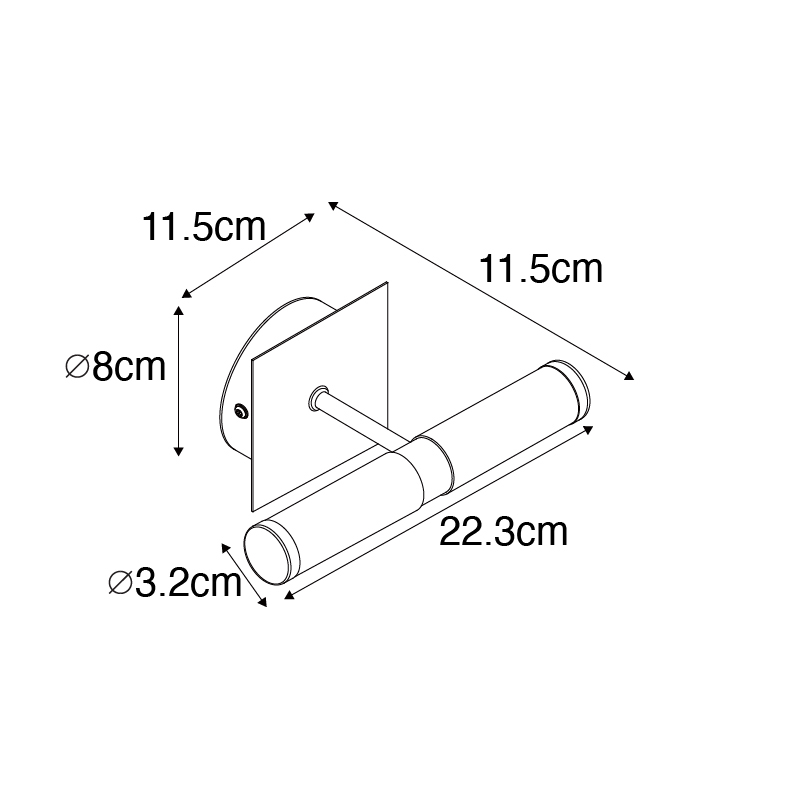 Applique murale de salle de bain moderne noire IP44 2 lumières - Bath