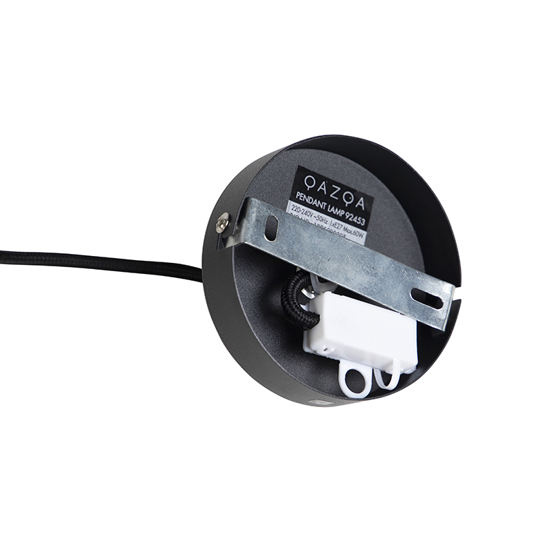 Suspension avec abat-jour en velours noir avec or 50 cm - Combi