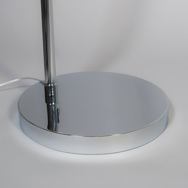 Lampada ad arco moderna cromata regolabile senza paralume
