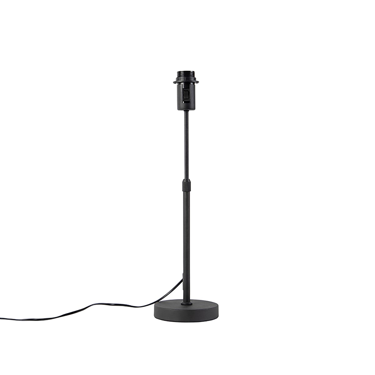 Table Lamp Black Adjustable with Light Brown Lampshade 35 cm - Parte