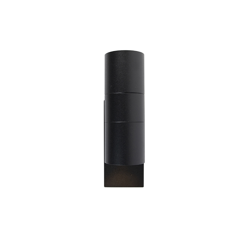 Aplique de pared exterior negro 2 luces IP44 con sensor crepuscular - Duo