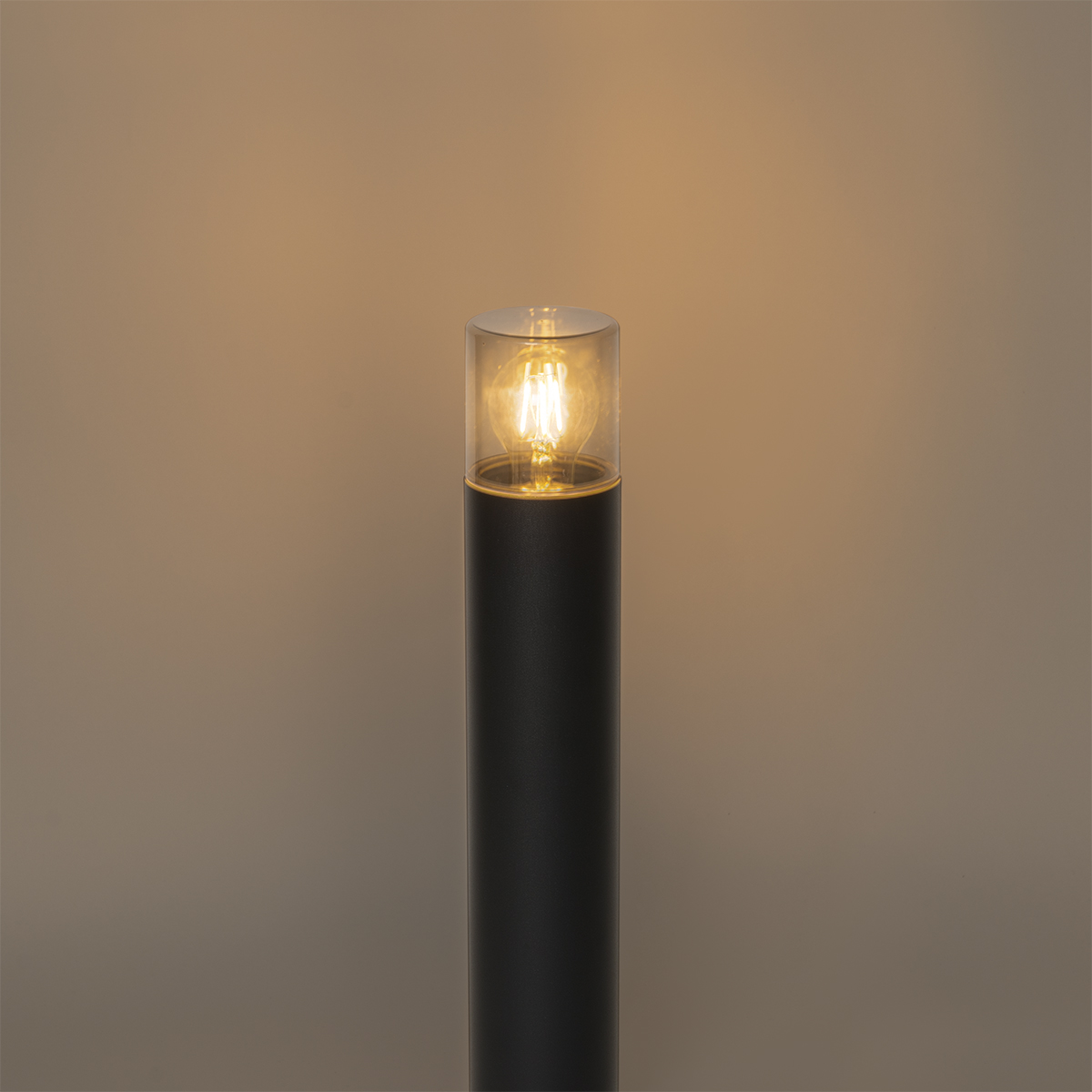 Standing Outdoor Lamp Black with Smoke Shade 50 cm - Odense