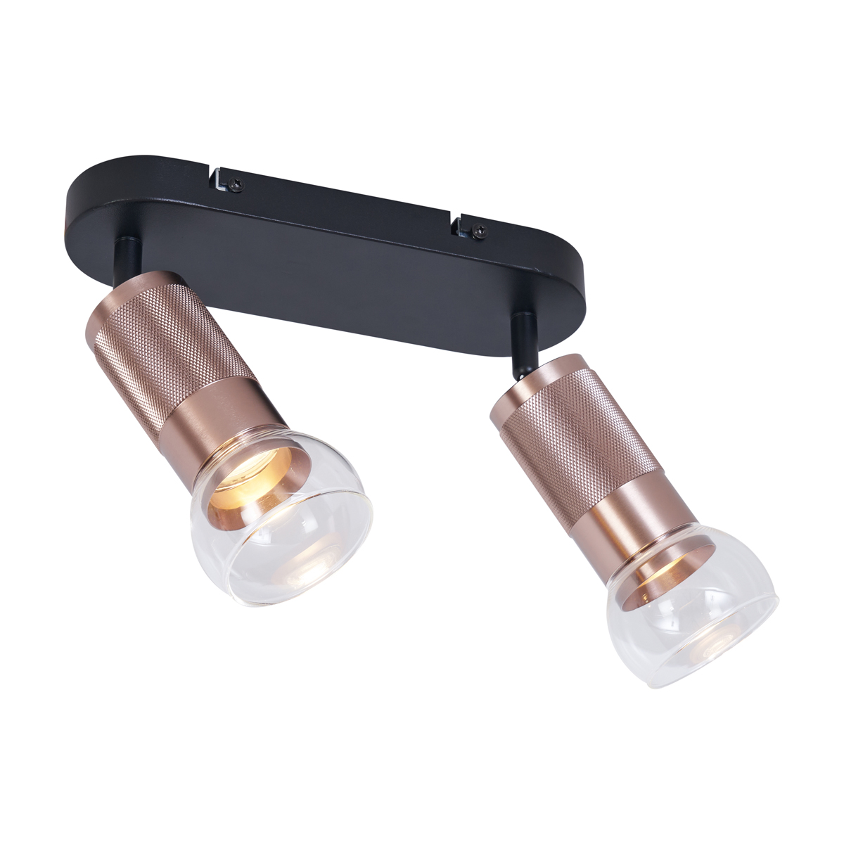 Foco de techo redondeado bronce oscuro 2-luces ajustable - Veerle